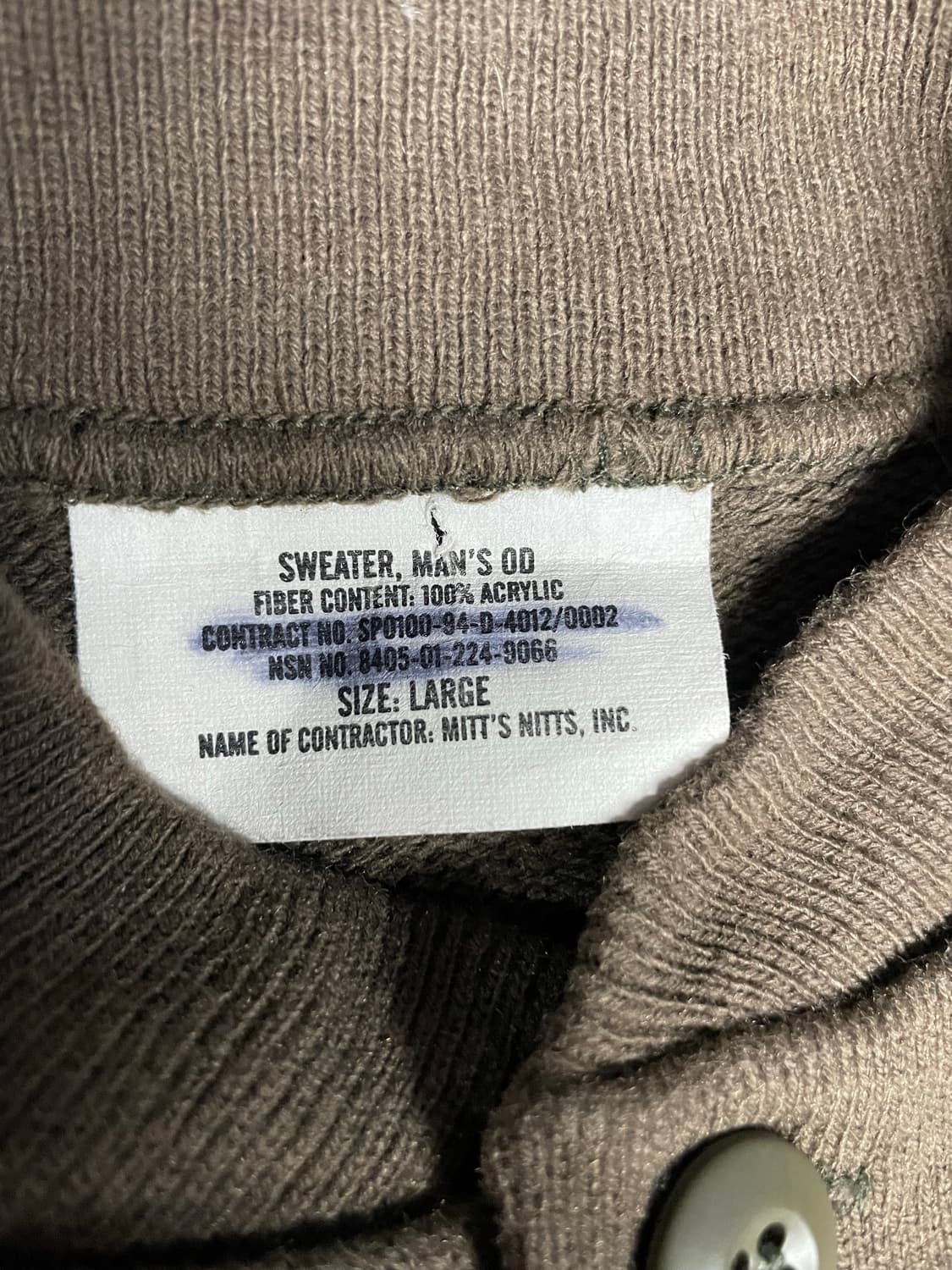 U.S ARMY 5버튼 하이넥 니트 상품이미지5