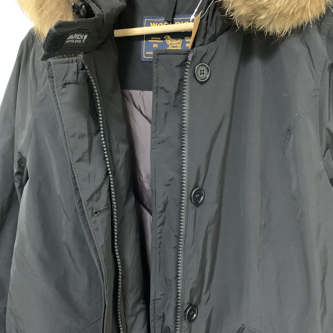 울리치 빈티지 블랙 후드 롱 퍼 야상 점퍼 투웨이 지퍼 y2k 상품이미지9