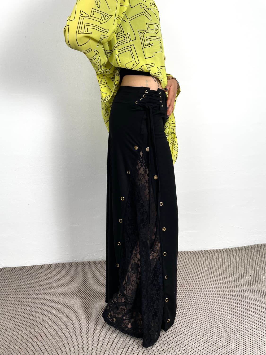 vintage gothic lace corset flare pants 상품이미지1