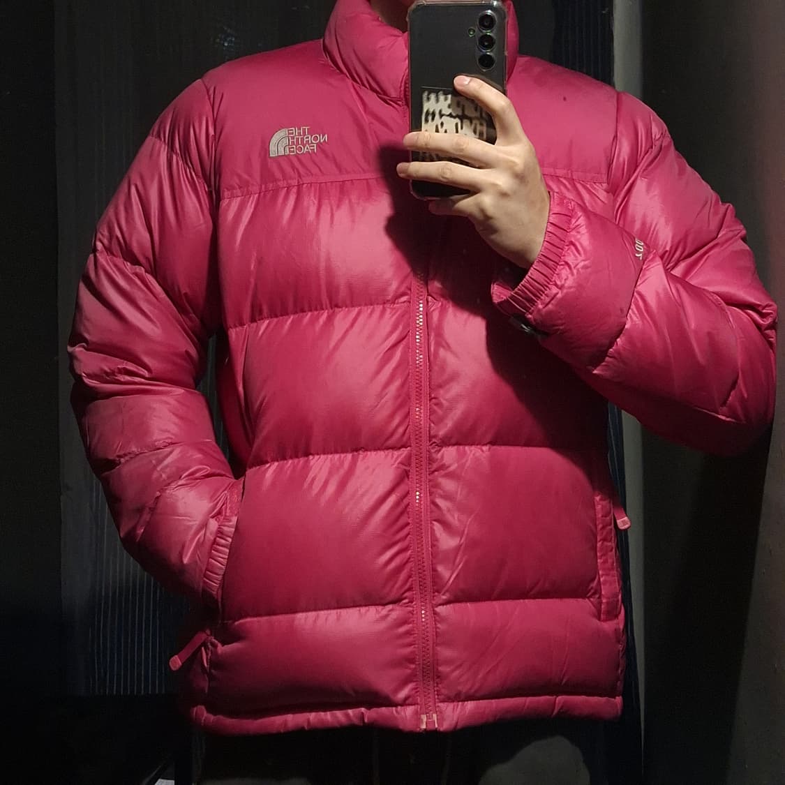 노스페이스 핑크 톤톤 눕시 700 구스다운 거위털 패딩 점퍼 L 상품이미지1