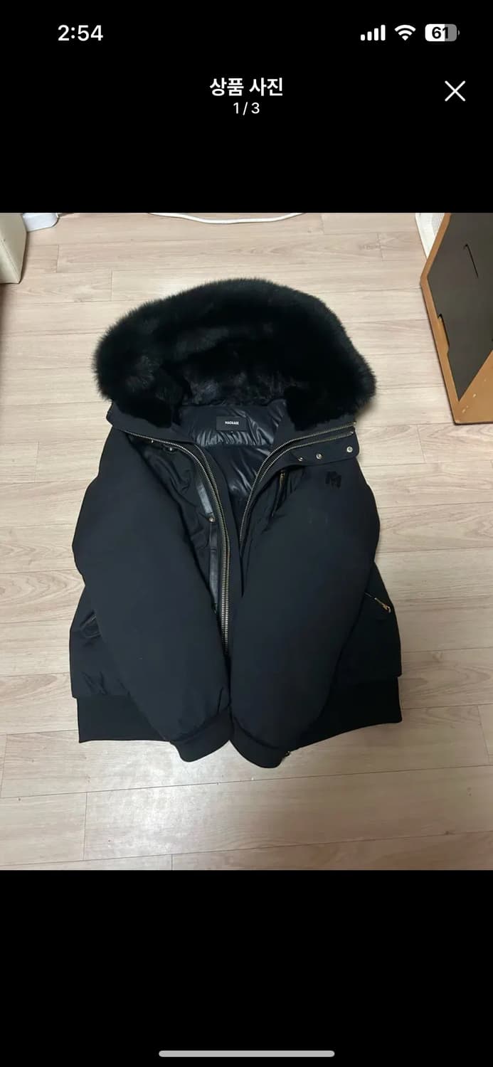 맥케이지 딕슨 금장 블랙퍼 패딩 42 상품이미지1