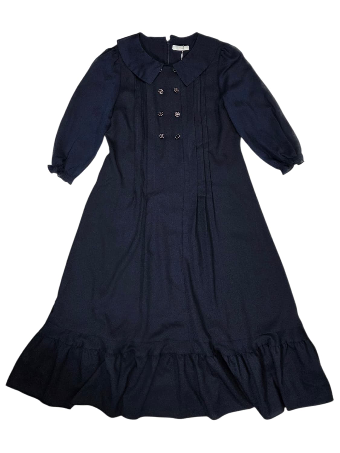 JJ지고트 다크네이비 쉬폰 프릴 롱 원피스 S 상품이미지3