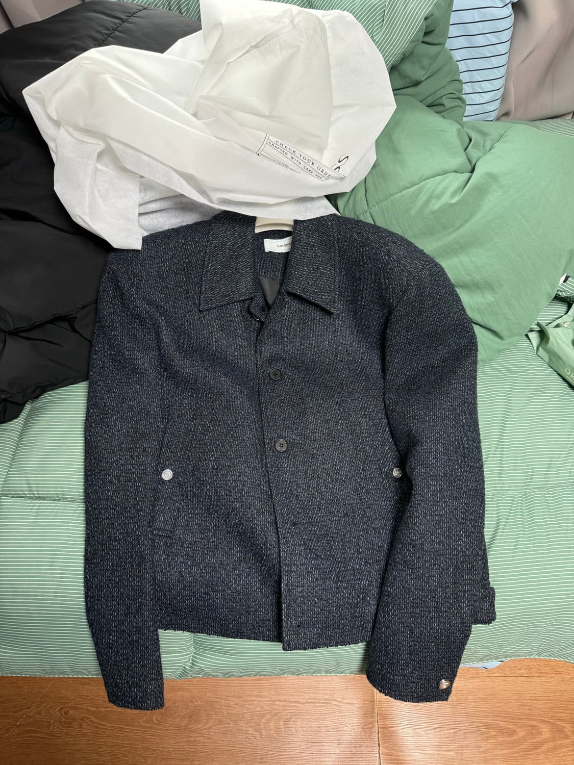 웨이비니스 트위드 네이비 2사이즈 상품이미지1