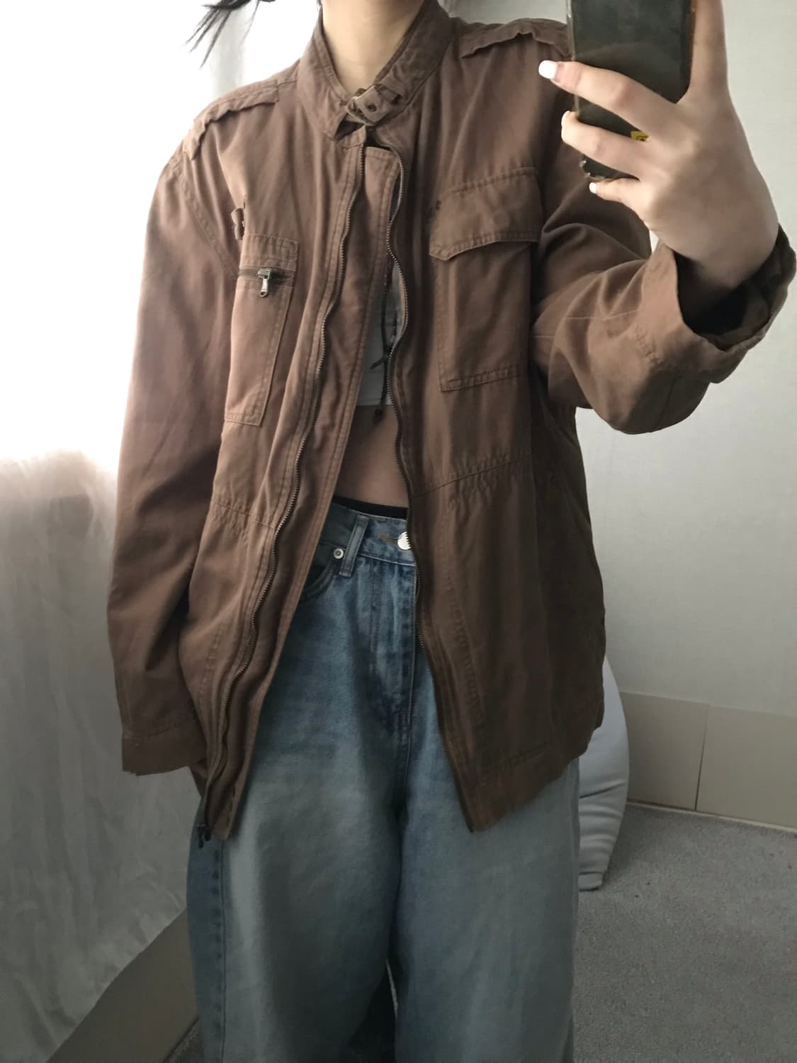 빈티지 브라운 넥버클 자켓 상품이미지3