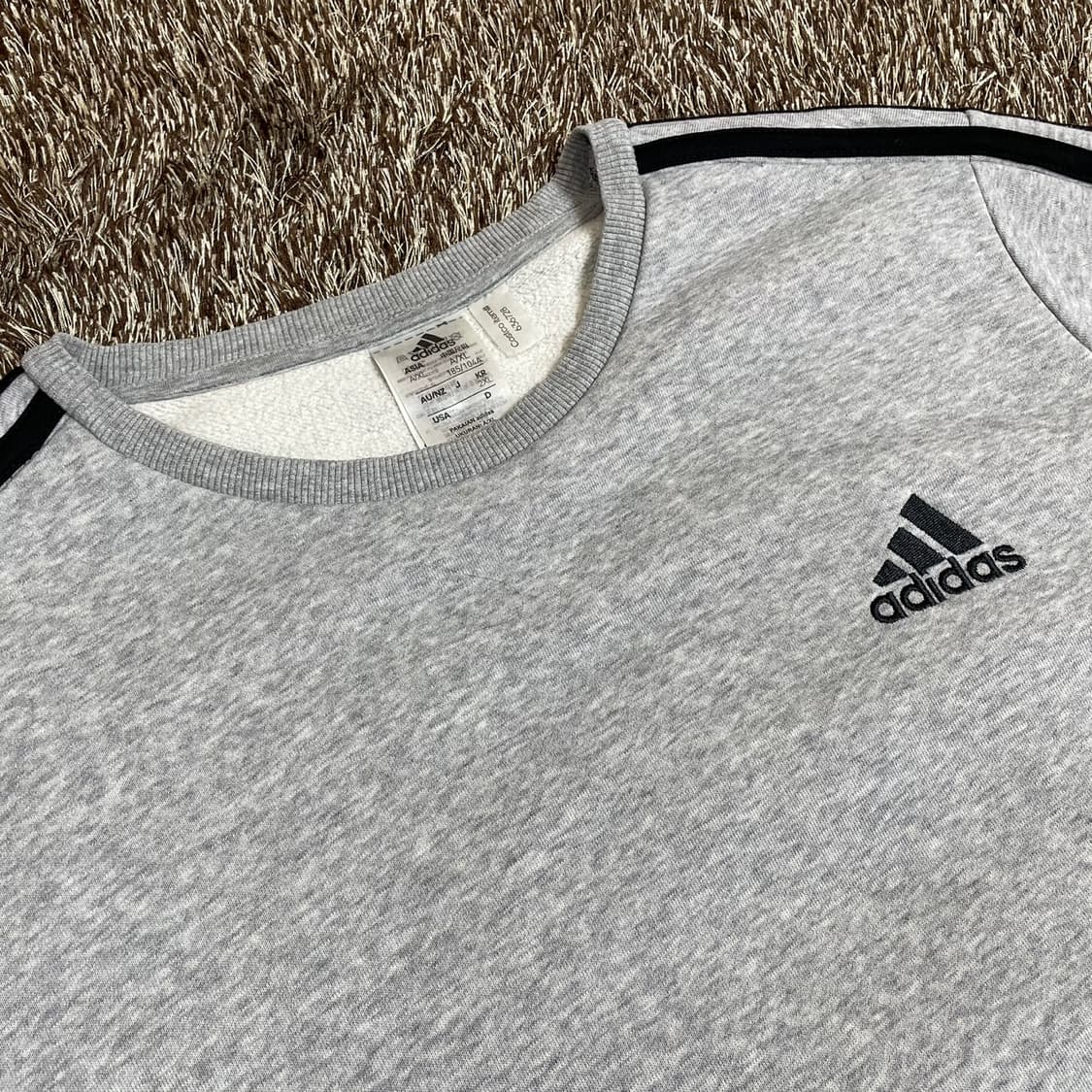 아디다스 adidas 그레이 삼선 맨투맨 2XL 상품이미지3