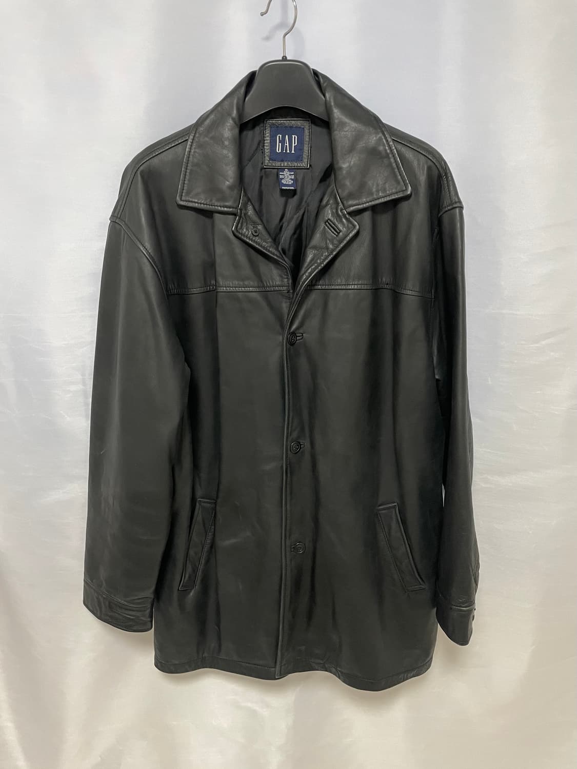 (XL) 90s 빈티지 올드갭 레더 카코트 블랙 상품이미지1