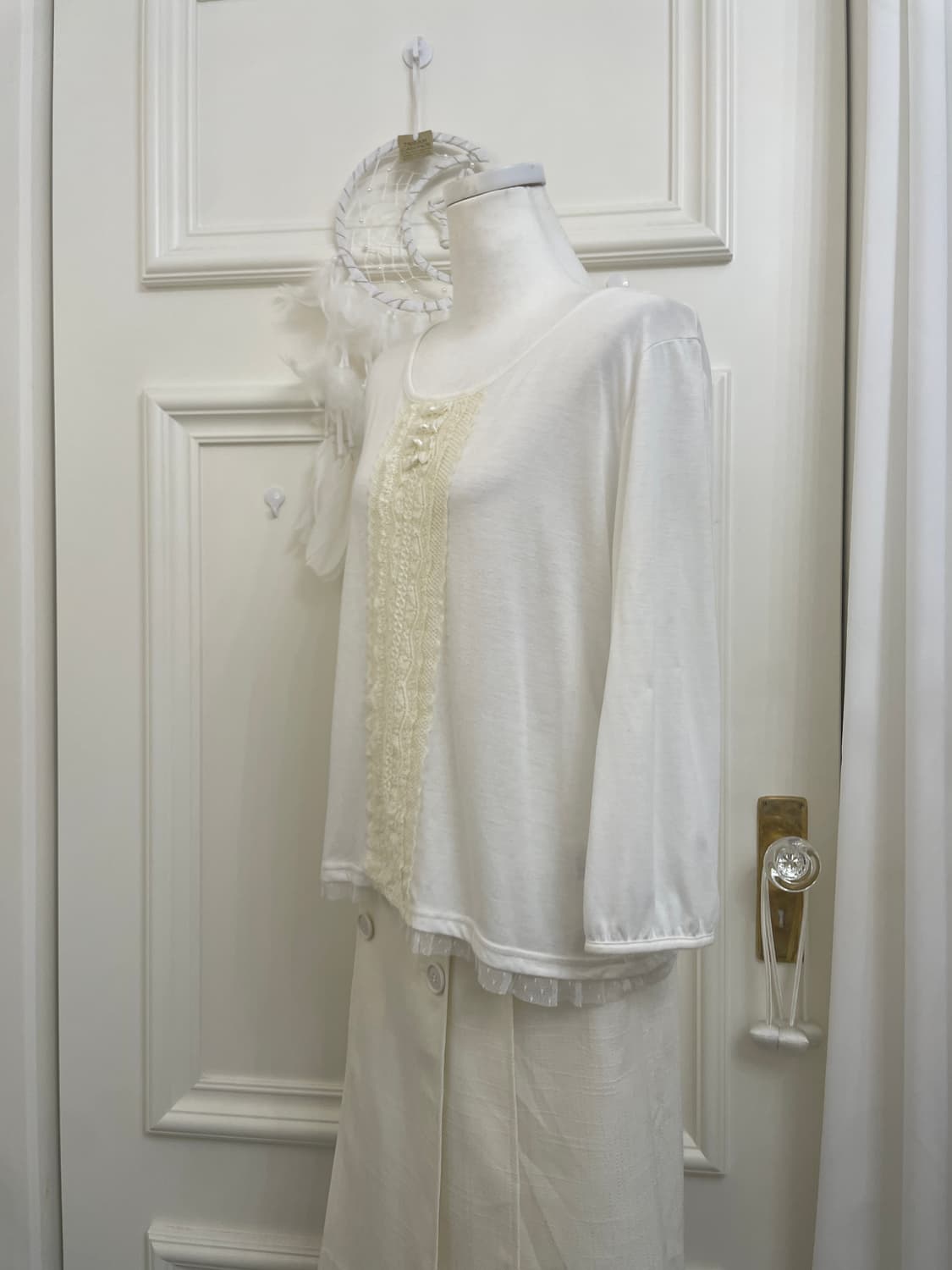 white lace bow point fairy top(size-L) 상품이미지2
