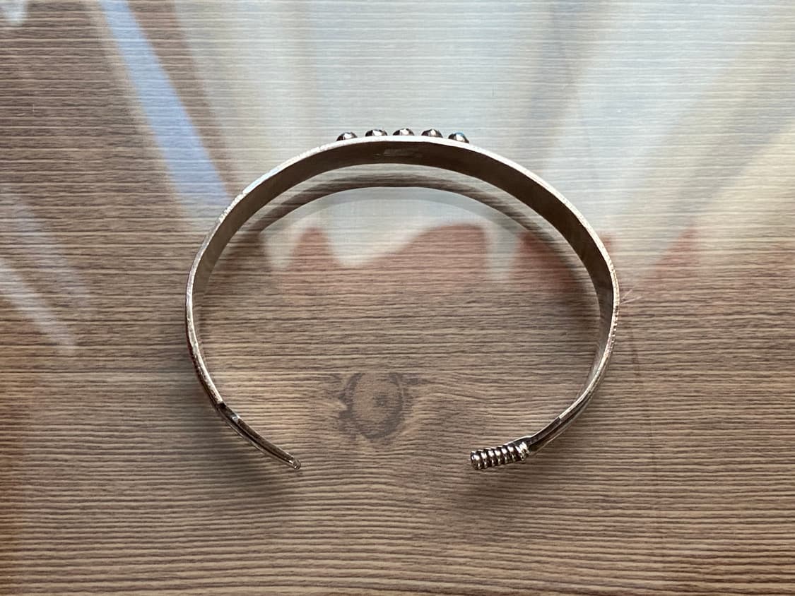 딘 브라운 인디언주얼리 나바호 은 실버 뱅글 팔찌 판매합니다. 상품이미지7