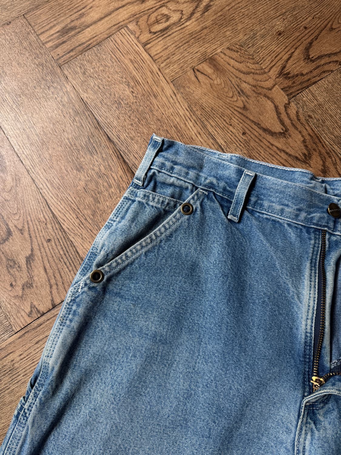 [33]칼하트 USA 덩가리핏 컷오프 싱글니 카펜터 워크 데님 팬츠 상품이미지4