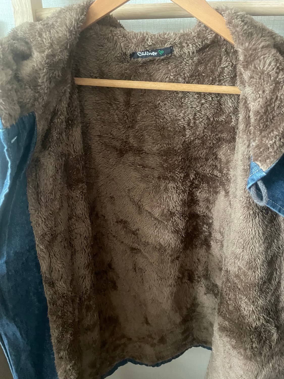 모리걸 빈티지 데님 퍼 후드떡볶이 자켓 💙🤎 상품이미지3