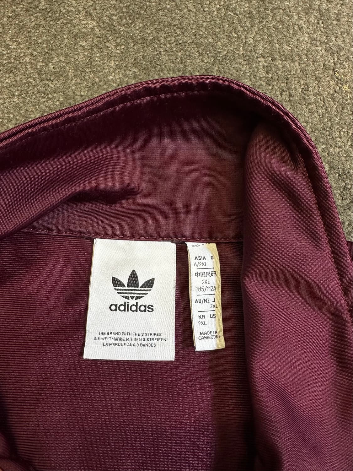 아디다스 아디컬러 클래식 파이어버드 버건디 트랙탑 2XL 상품이미지3