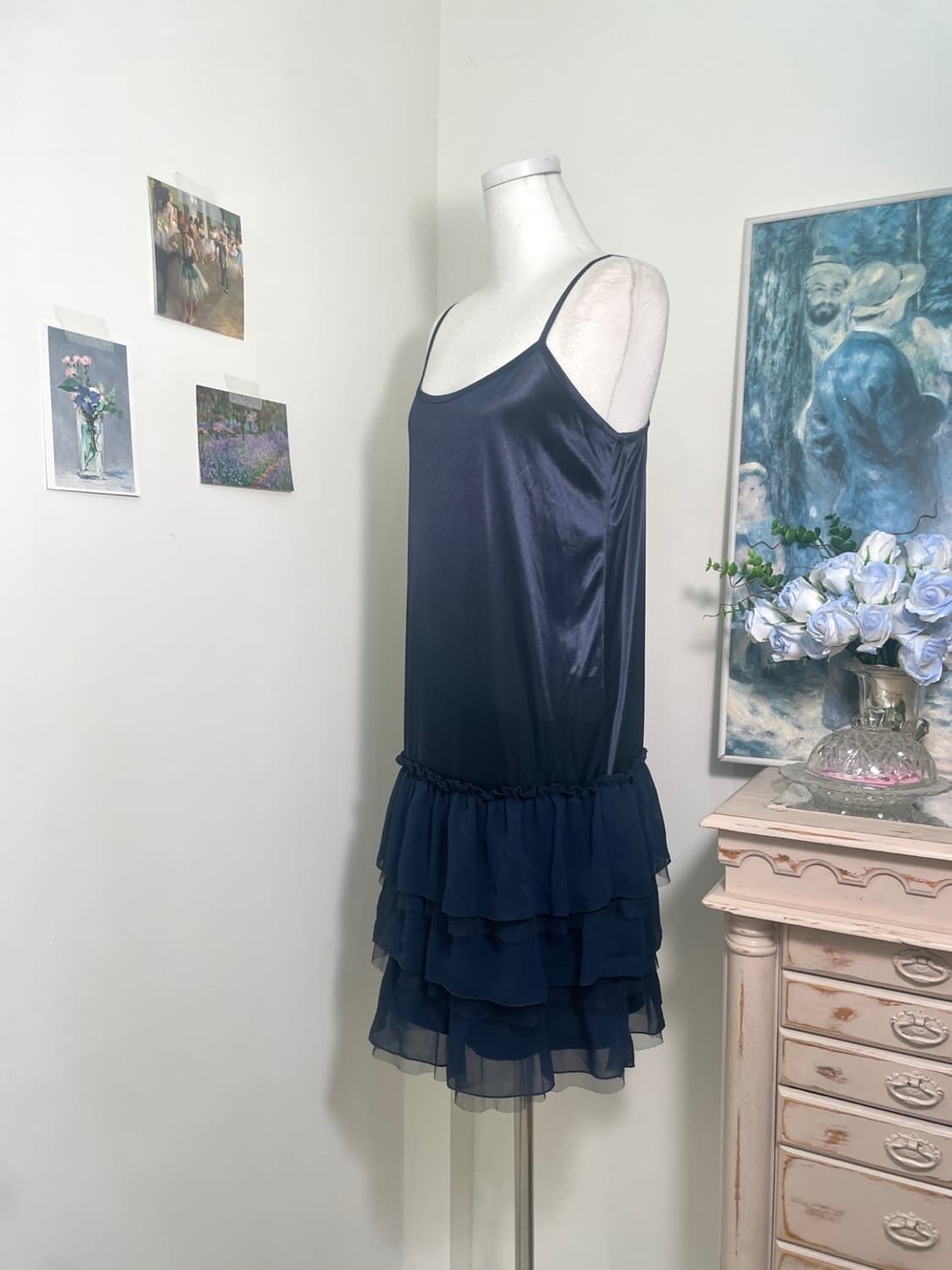 navy flower ruffle fairy 2pcs set 상품이미지6