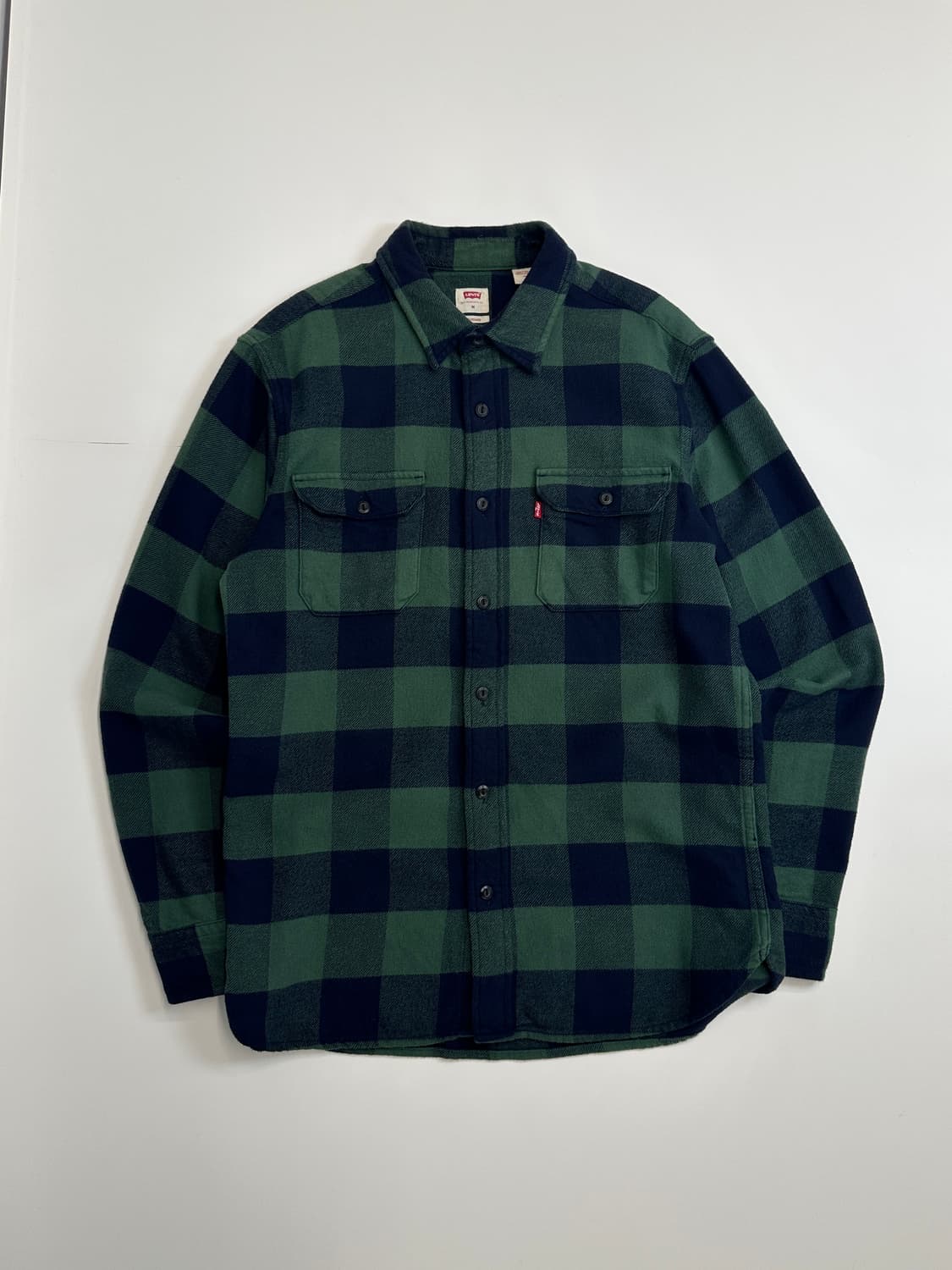 리바이스 체커보드 플란넬 그린 셔츠 M 상품이미지1