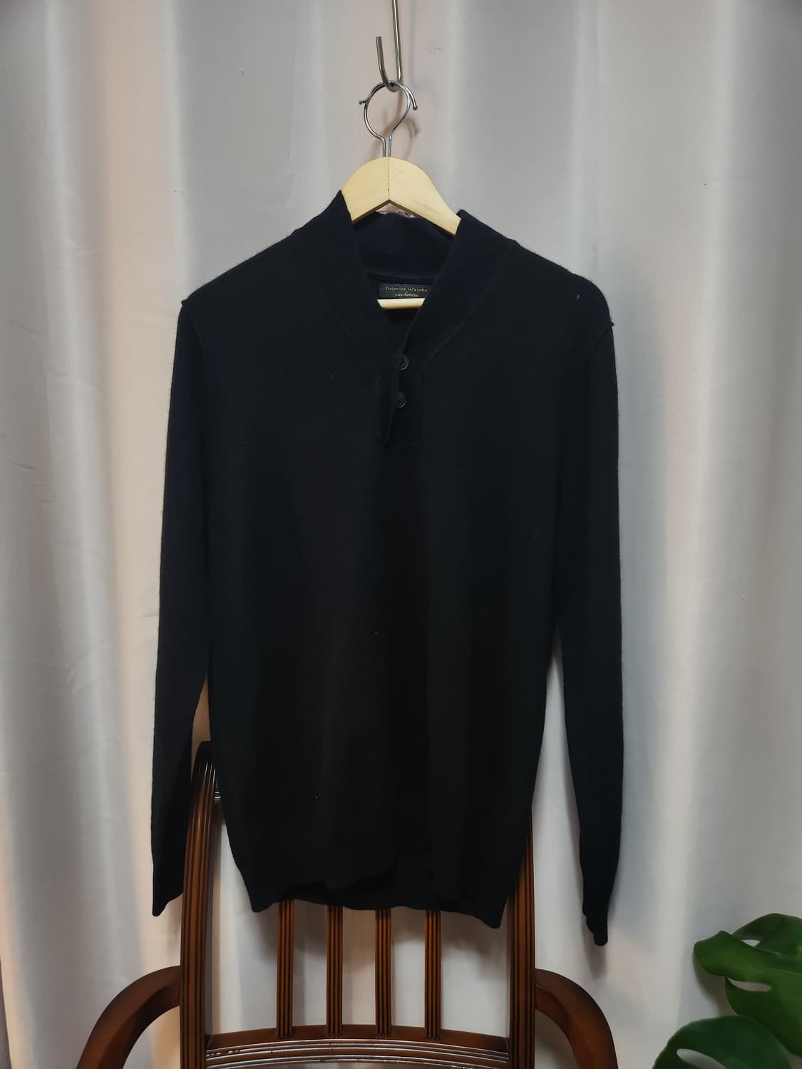 Galeries Lafayette 남성용 블랙 캐시미어 니트 상품이미지1