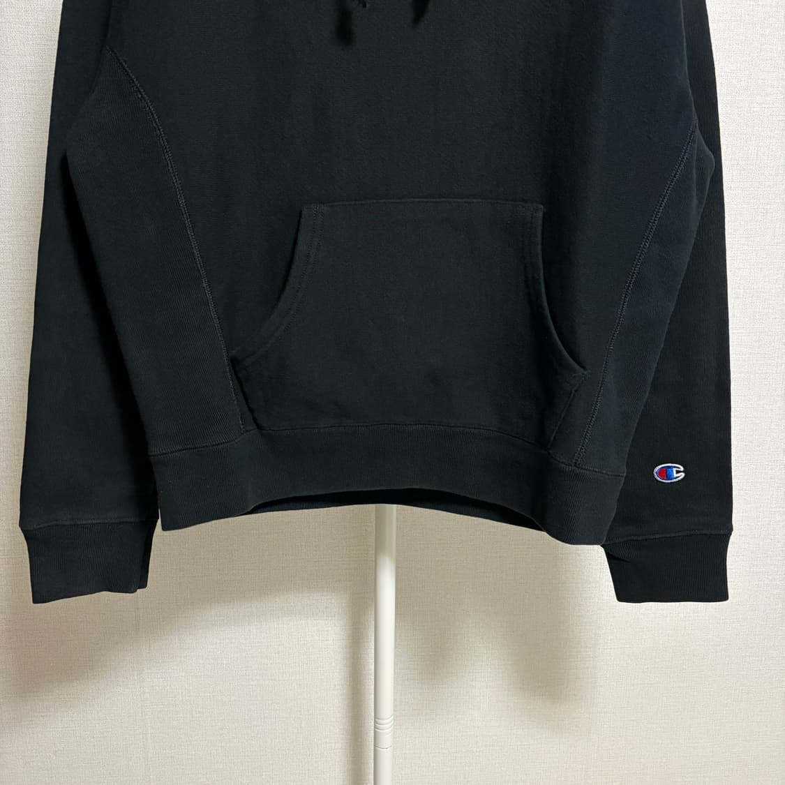 챔피온 리버스위브 기모 로고 후드티 / 블랙, M 상품이미지3