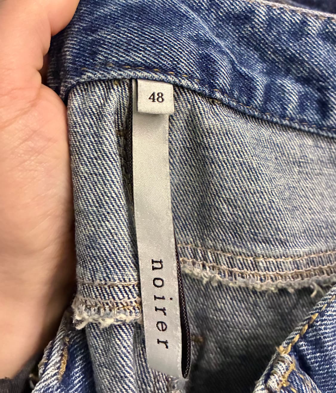 (48/30)noirer 노이어 클래식 와이드 데님팬츠 미드블루 청바지 상품이미지8