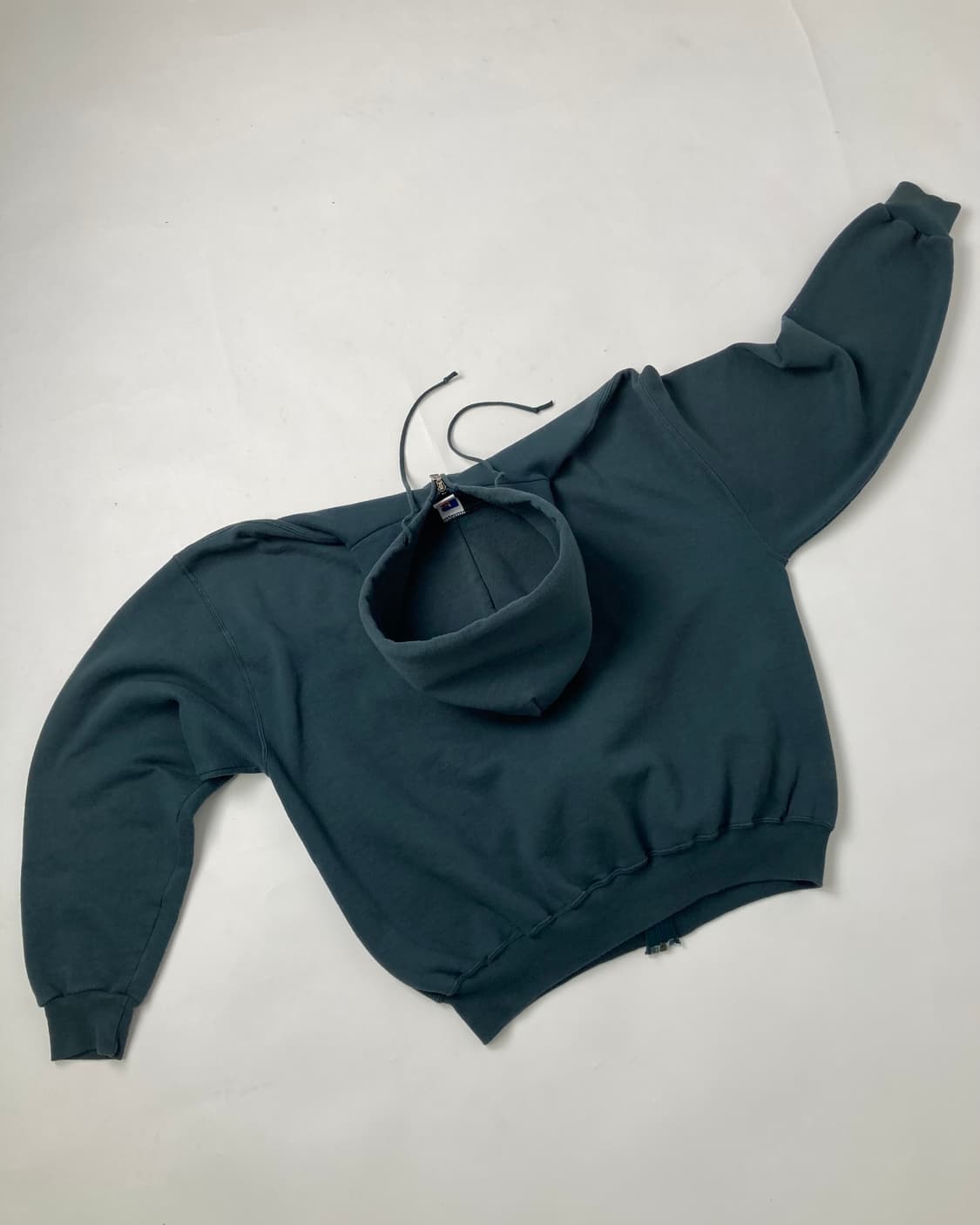 90s Russell Zip Up Hoodie (sage green) 상품이미지2