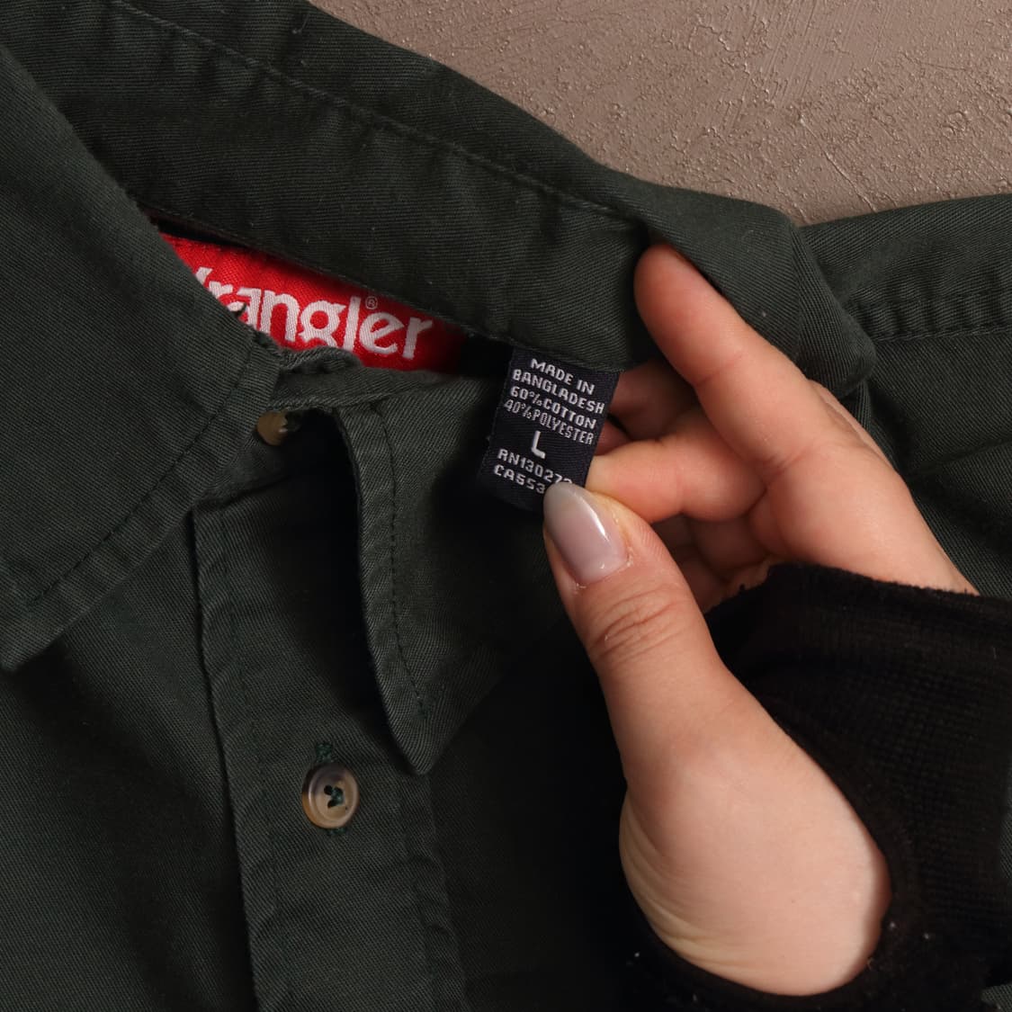 랭글러 코튼 워크셔츠 그린 A1539 상품이미지4