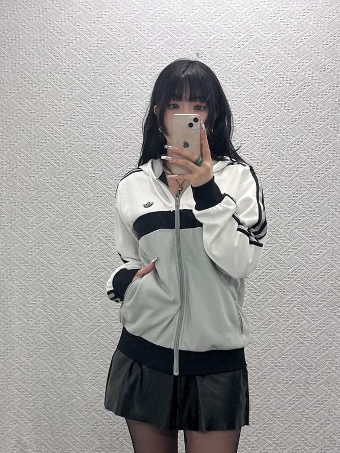 아디다스 희귀 Y2K 캐주얼 키치 오레오 져지 후드집업 95 C11498 상품이미지2