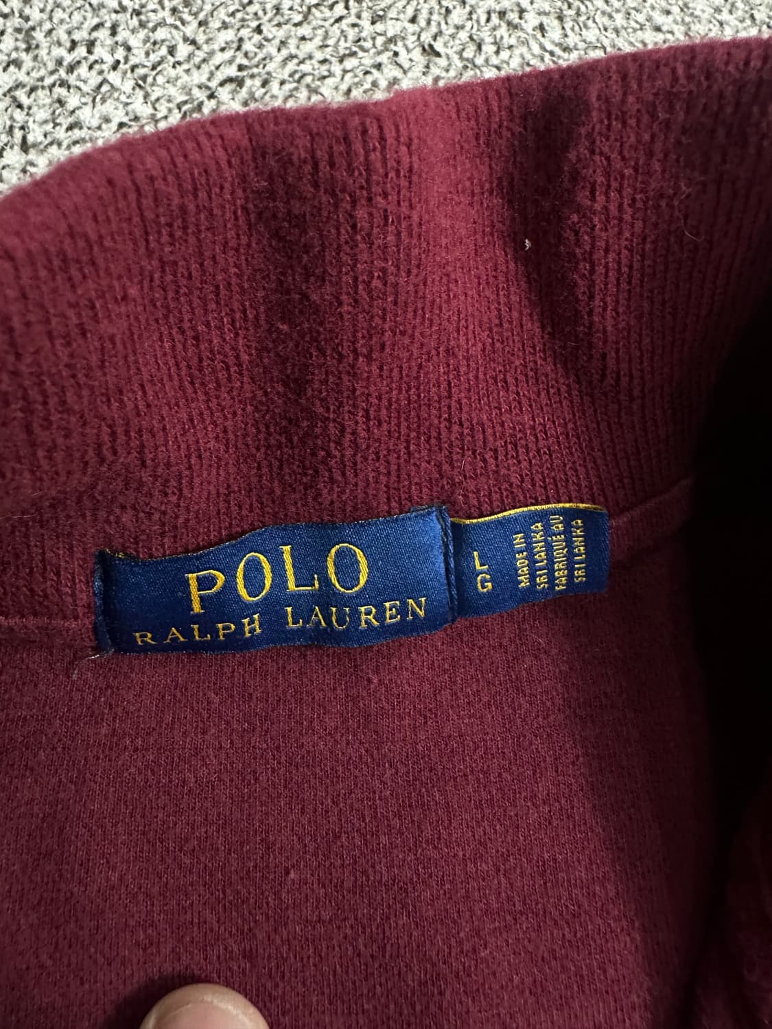 폴로 랄프로렌 버건디 하프집업 상품이미지4