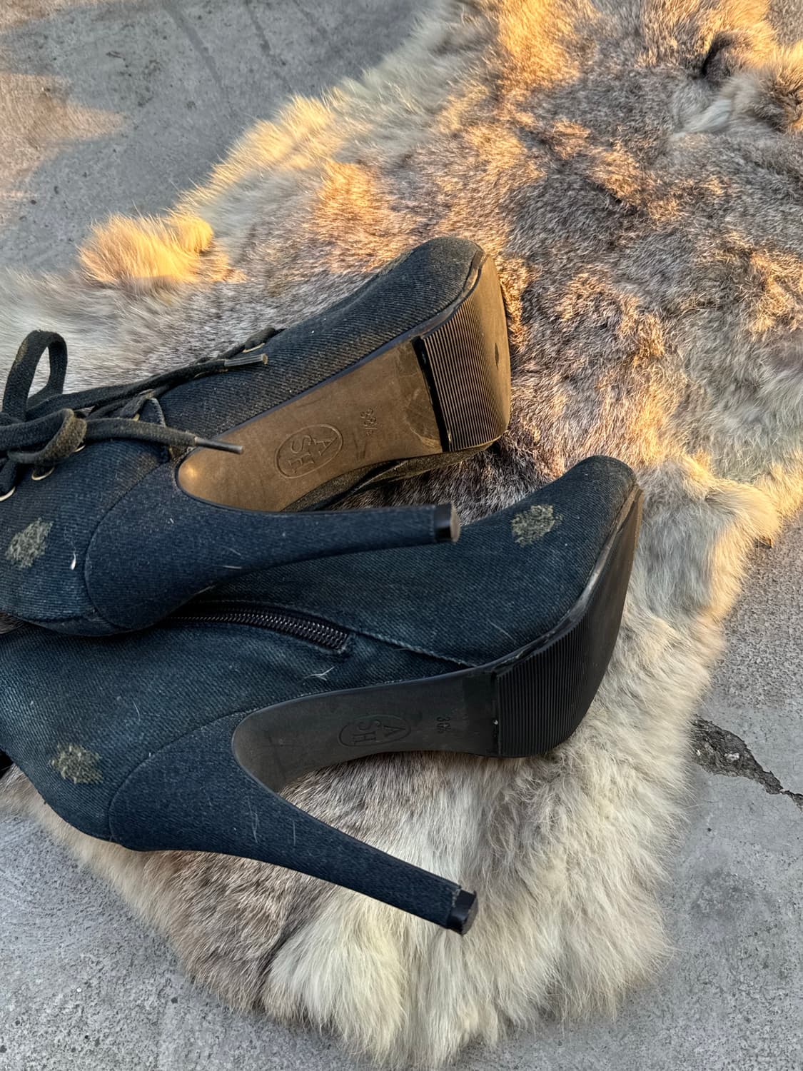 ASH Denim lace up  Ankle Bootie Heels  상품이미지6