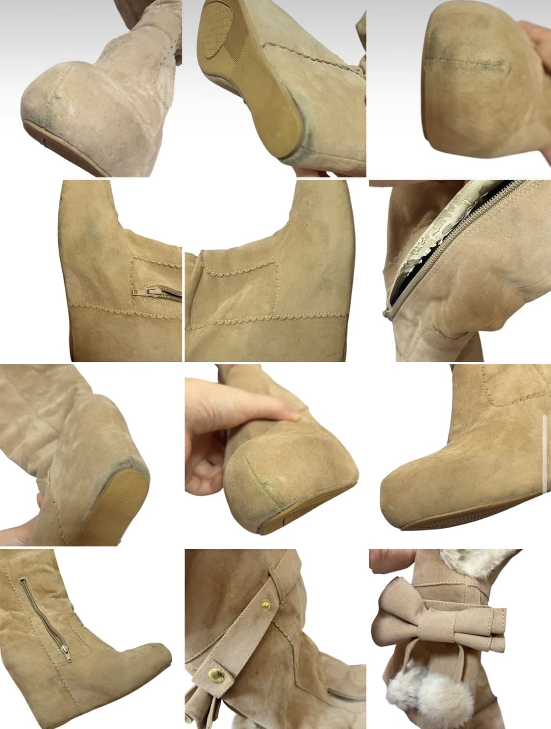 리즈리사 고전 폼폼이 리본 퍼 롱부츠 핀터레스트 라떼갸루 히메갸루 상품이미지3