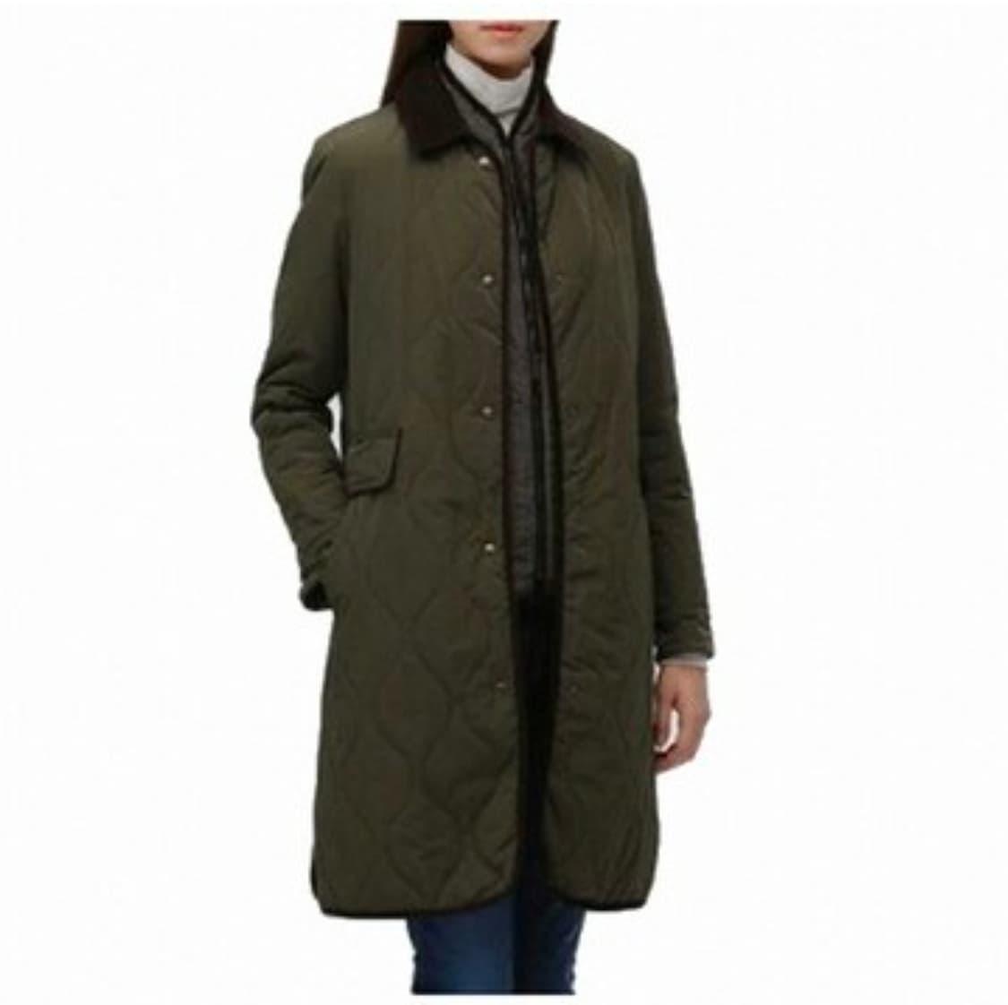 헤지스(HAZZYS) 코듀로이 카라넥 퀄팅 코트 90size 상품이미지3