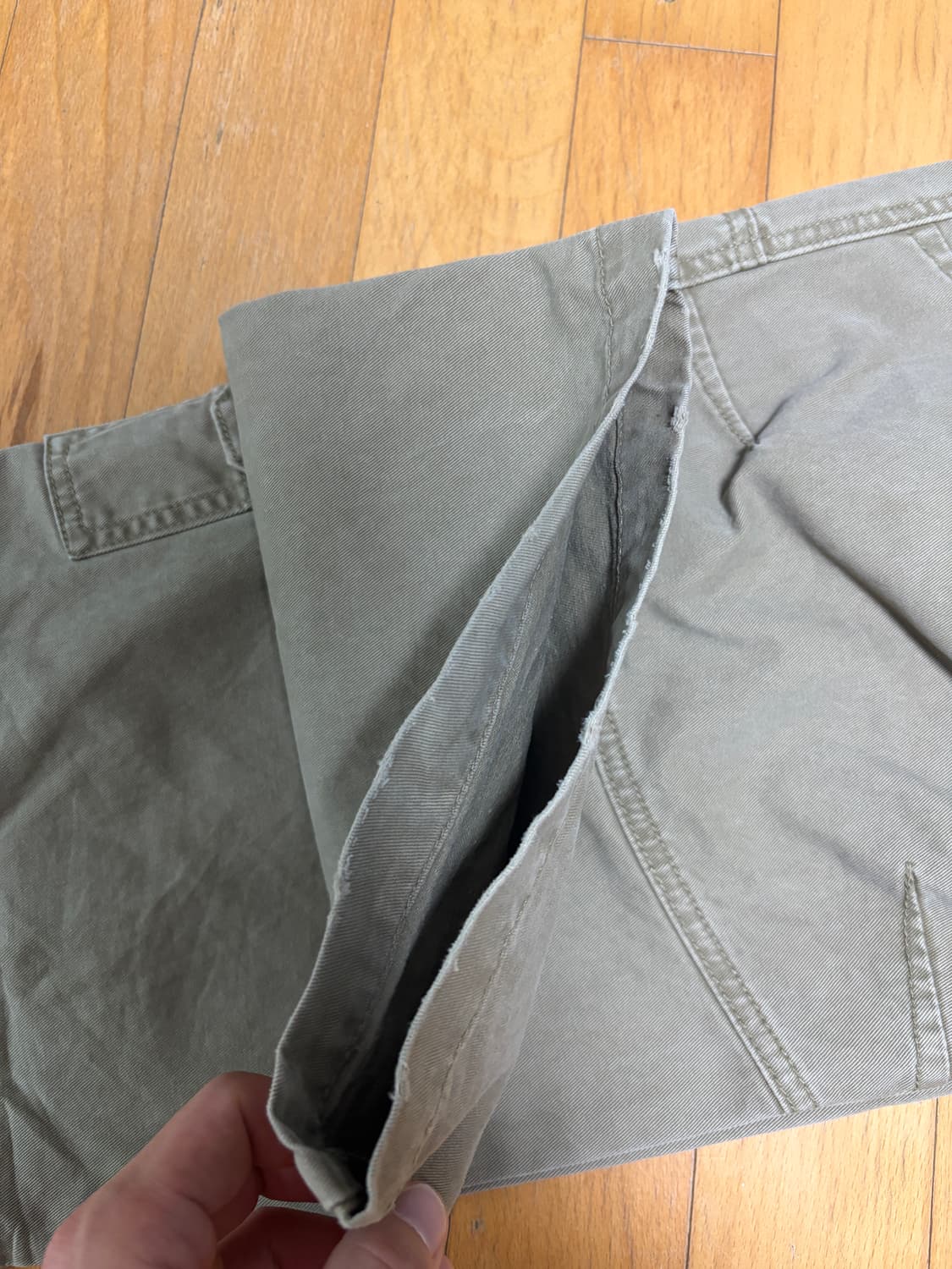 오와이 워시드 베이지 카고 팬츠 M 상품이미지5