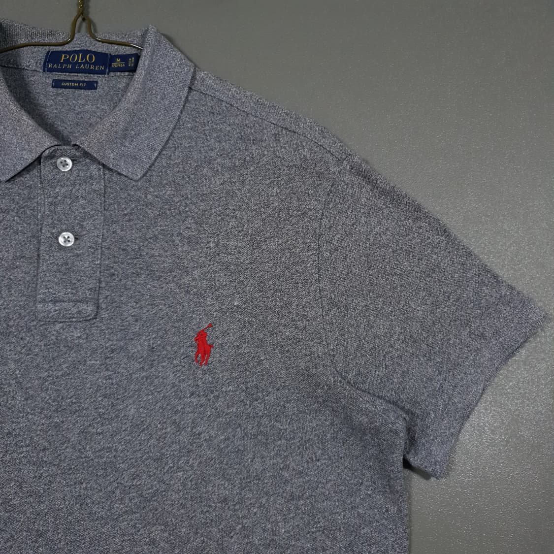 M) 폴로 랄프로렌 신형 포니 반팔 카라티 피케 셔츠 그레이 커스텀핏 상품이미지2