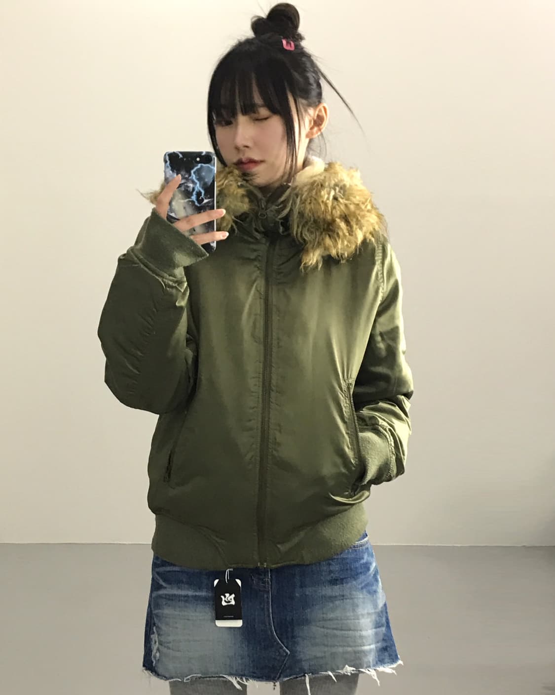 Jpn Fur-Hooded MA-1 Bomber Jacket 상품이미지3