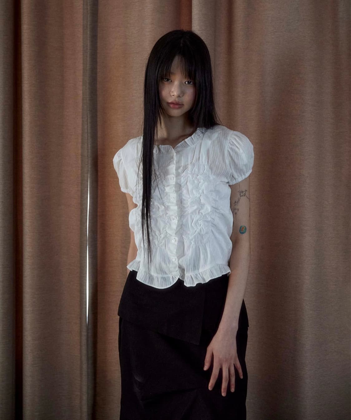 플레어업 Saya Frill Puff Long Blouse (FL-190 상품이미지1