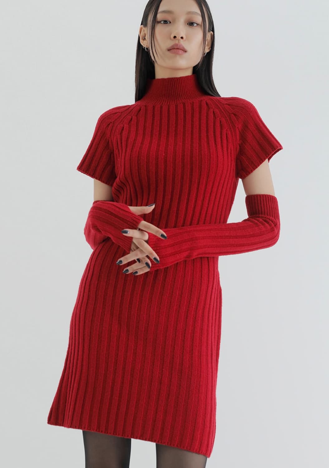 큐리티 C WARMER SET-UP KINT DRESS_RED 상품이미지4