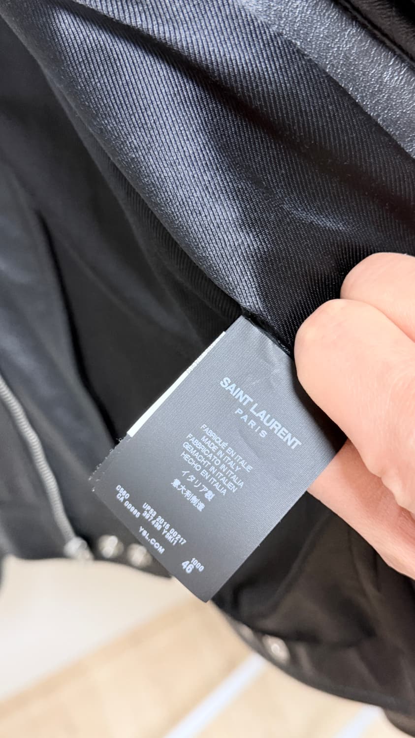 특가)생로랑 15aw 5지퍼 램스킨자켓 46 상품이미지3