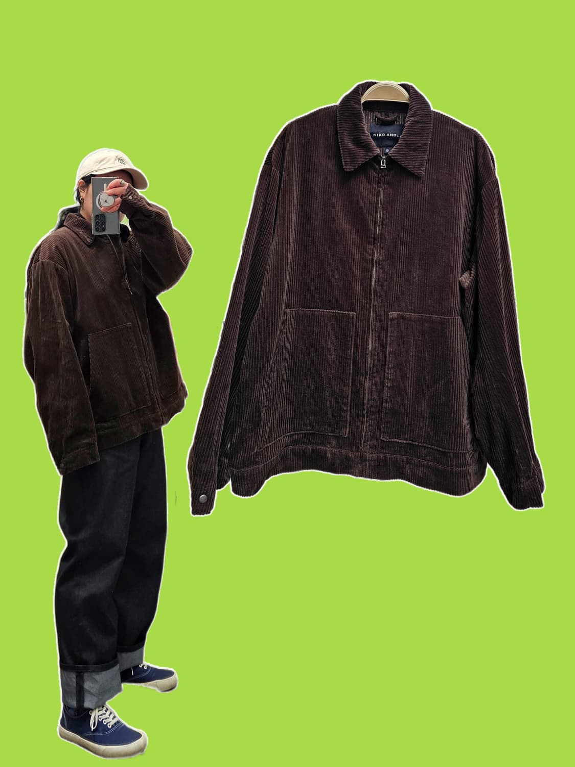 Nico and 초코브라운 코듀로이 블루종 상품이미지1