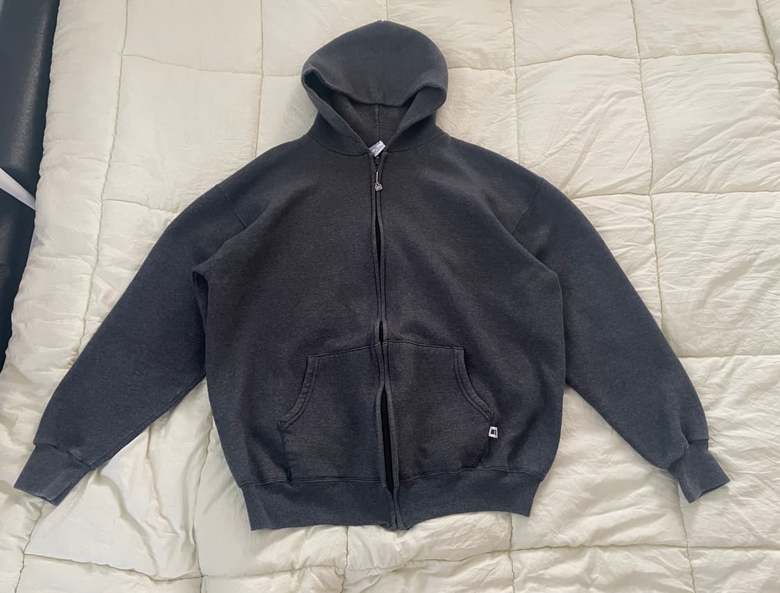 90s 러셀 애슬레틱 다크 그레이 후드집업  상품이미지1