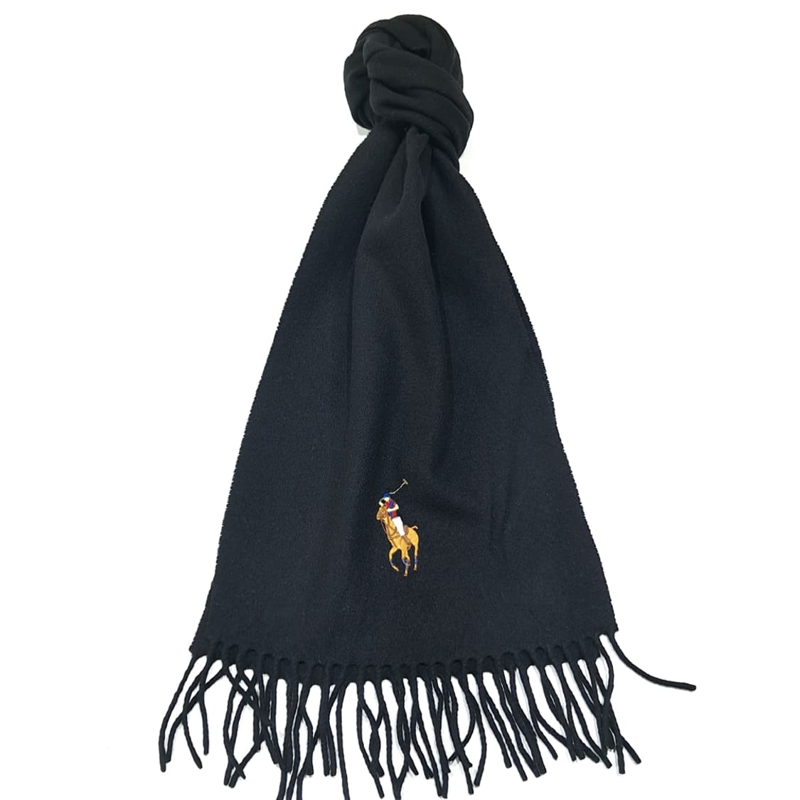 MX573 폴로 00s 이태리판 램스울 빅포니 블랙 머플러 목도리 상품이미지1