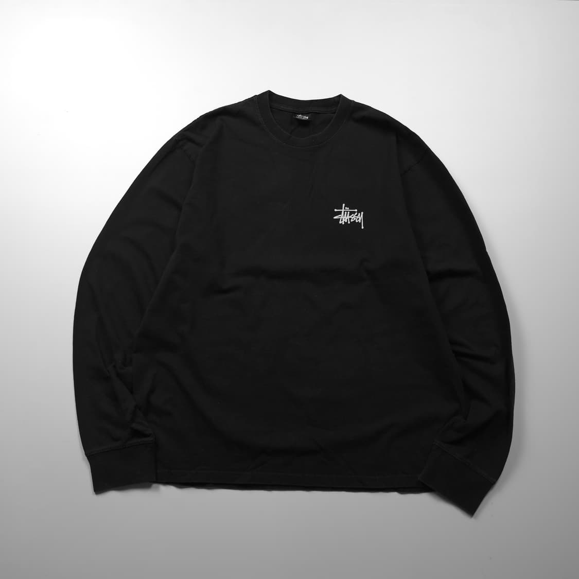 스투시 베이직 빅로고 블랙 박시핏 롱슬리브 (L) 상품이미지1