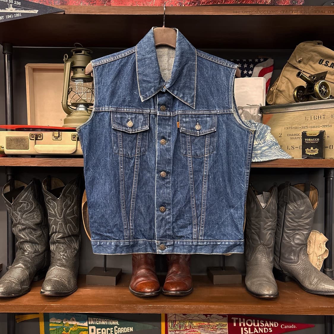 70s 올드 리바이스 오렌지탭 타입3 트러커 데님 베스트 N821 상품이미지1