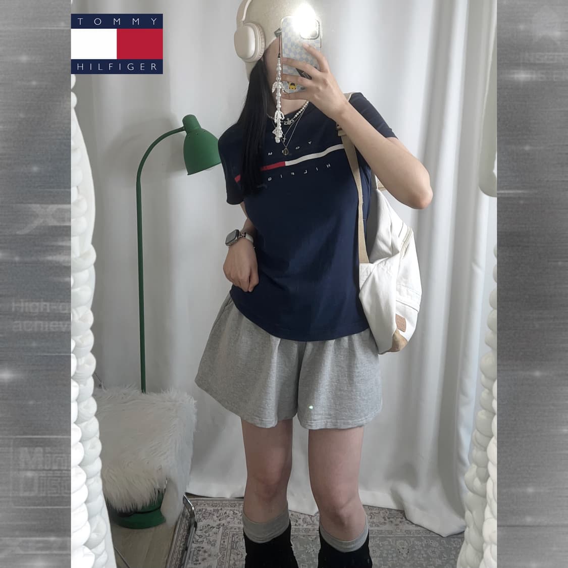 타미 네이비 로고 반팔 티셔츠 상품이미지1