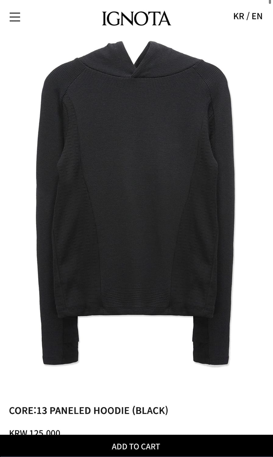 이그노타 CORE:13 PANELED HOODIE (BLACK) 상품이미지1