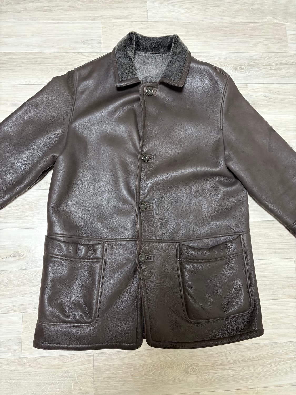 🇮🇹 명품 Bruno Magli✨ 남성 무스탕 코트 🧥 사이즈 10 상품이미지2