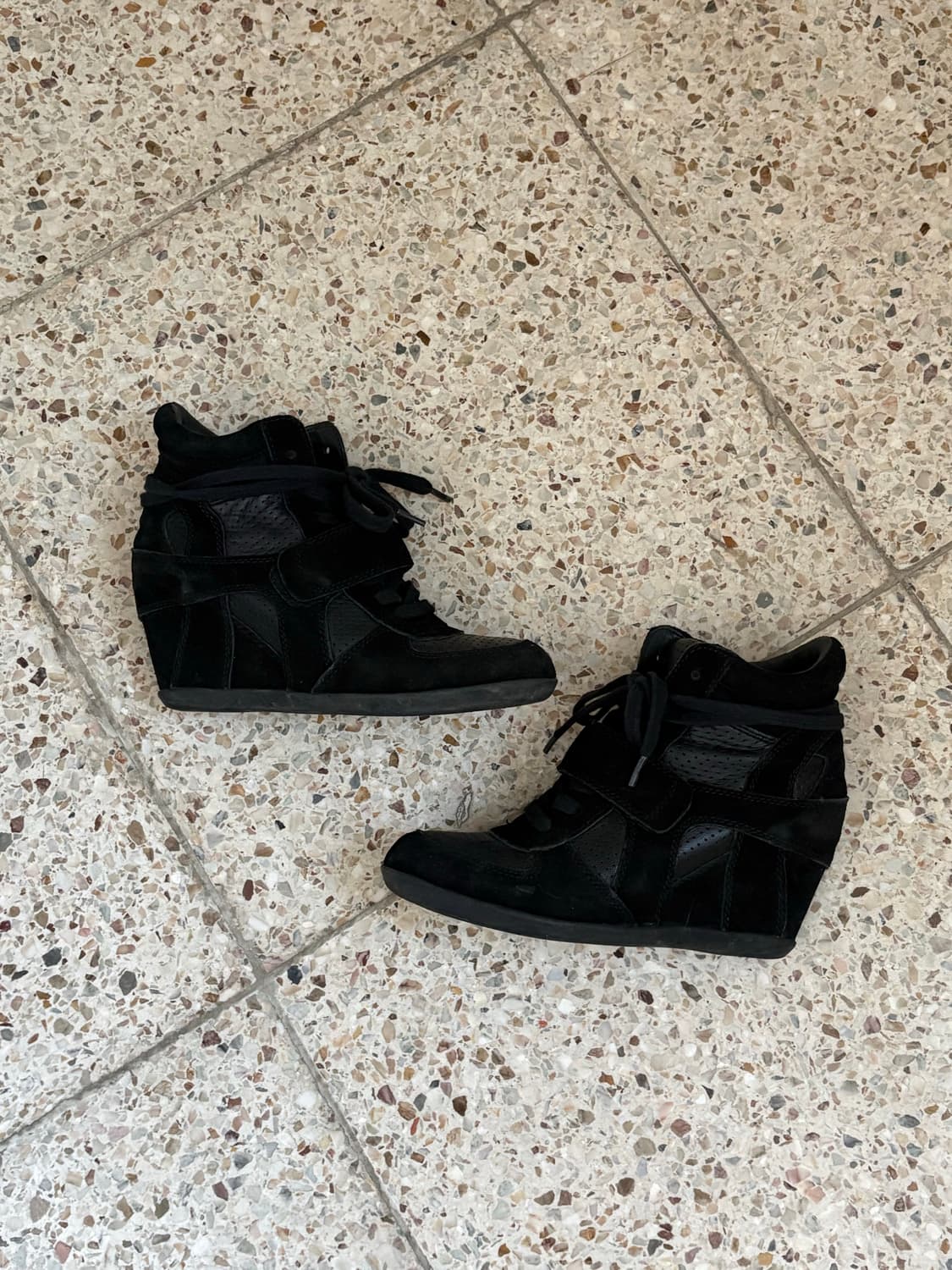 Ash 보위 웨지 스니커즈힐(36size) 스웨이드/레더 상품이미지6