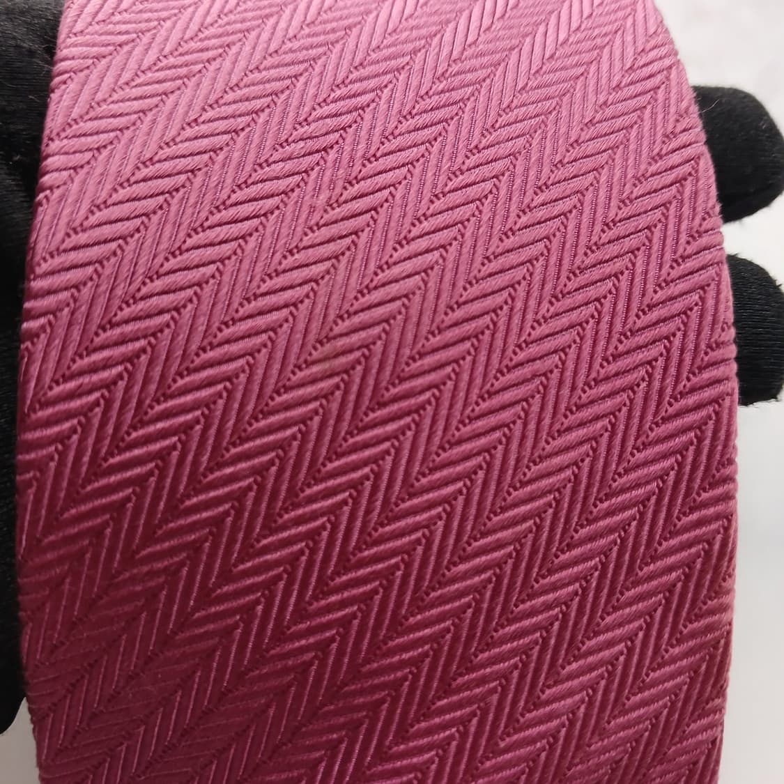 에스 티 듀퐁 실크 다크핑크 헤링본 넥타이 8.4cm A등급 A18712 상품이미지7