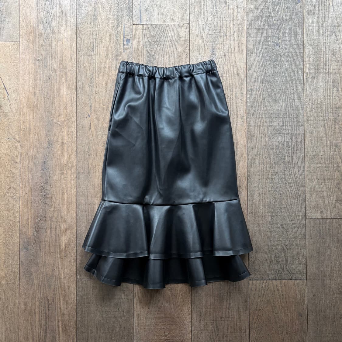 Synthetic Leather Layer Frill Skirt 상품이미지8