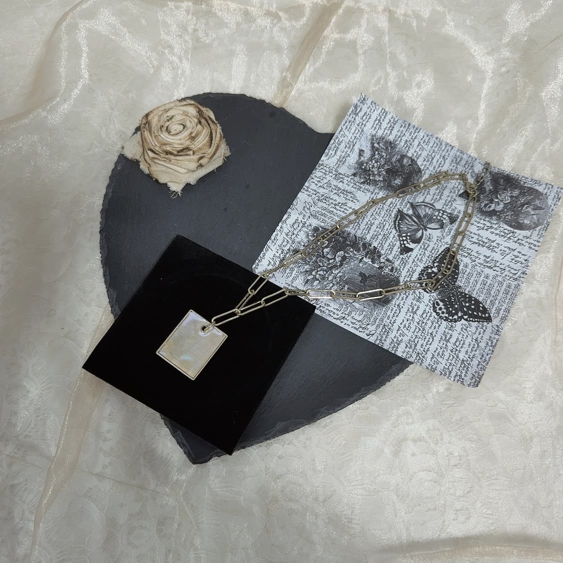 빈티지 쉘광택느낌 오리엔탈 체인 목걸이 상품이미지2