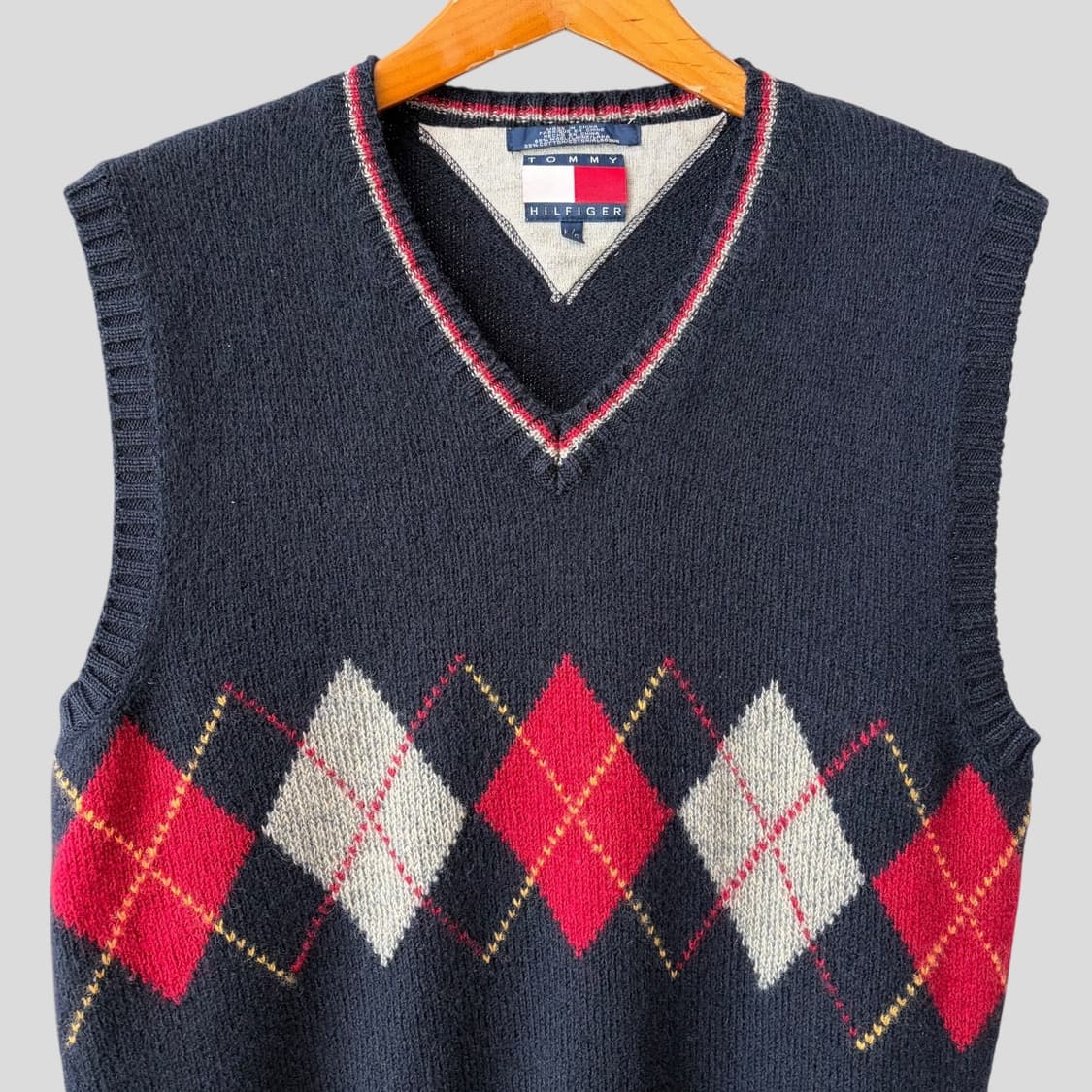 (L)타미힐피거 아가일 니트 조끼 상품이미지2