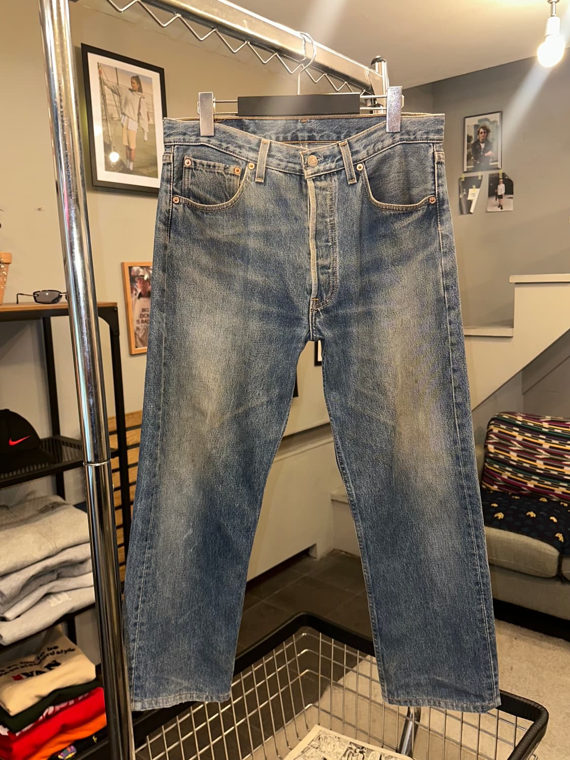 90’s Levi’s 501 line basic washed denim  상품이미지4