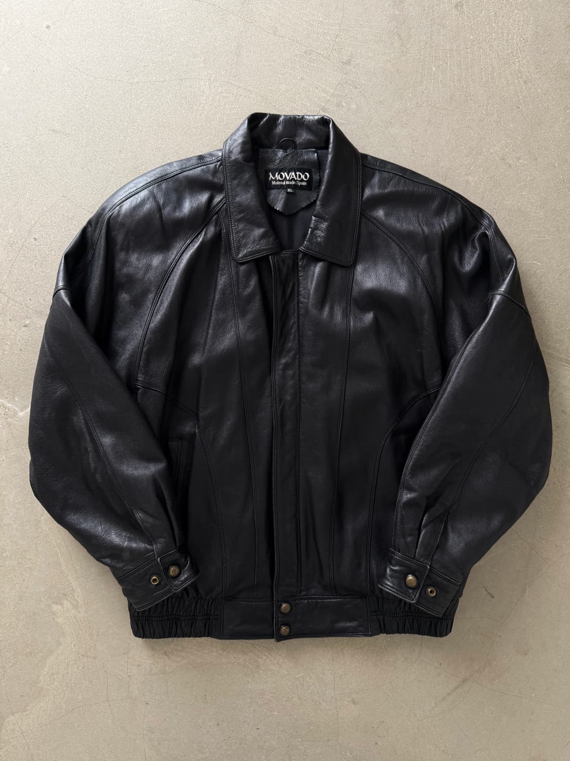 Vintage Sheepskin Leather Bomber Jacket  상품이미지2