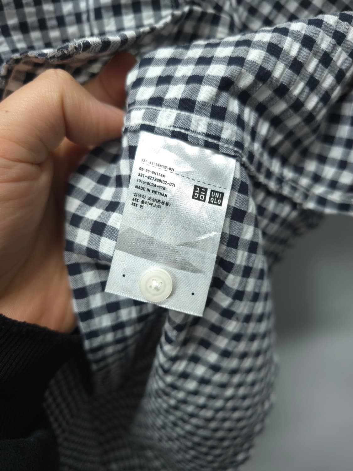 ​유니클로 x JW 앤더슨 시어서커 패치워크 체크 반팔 셔츠 (L) 상품이미지10