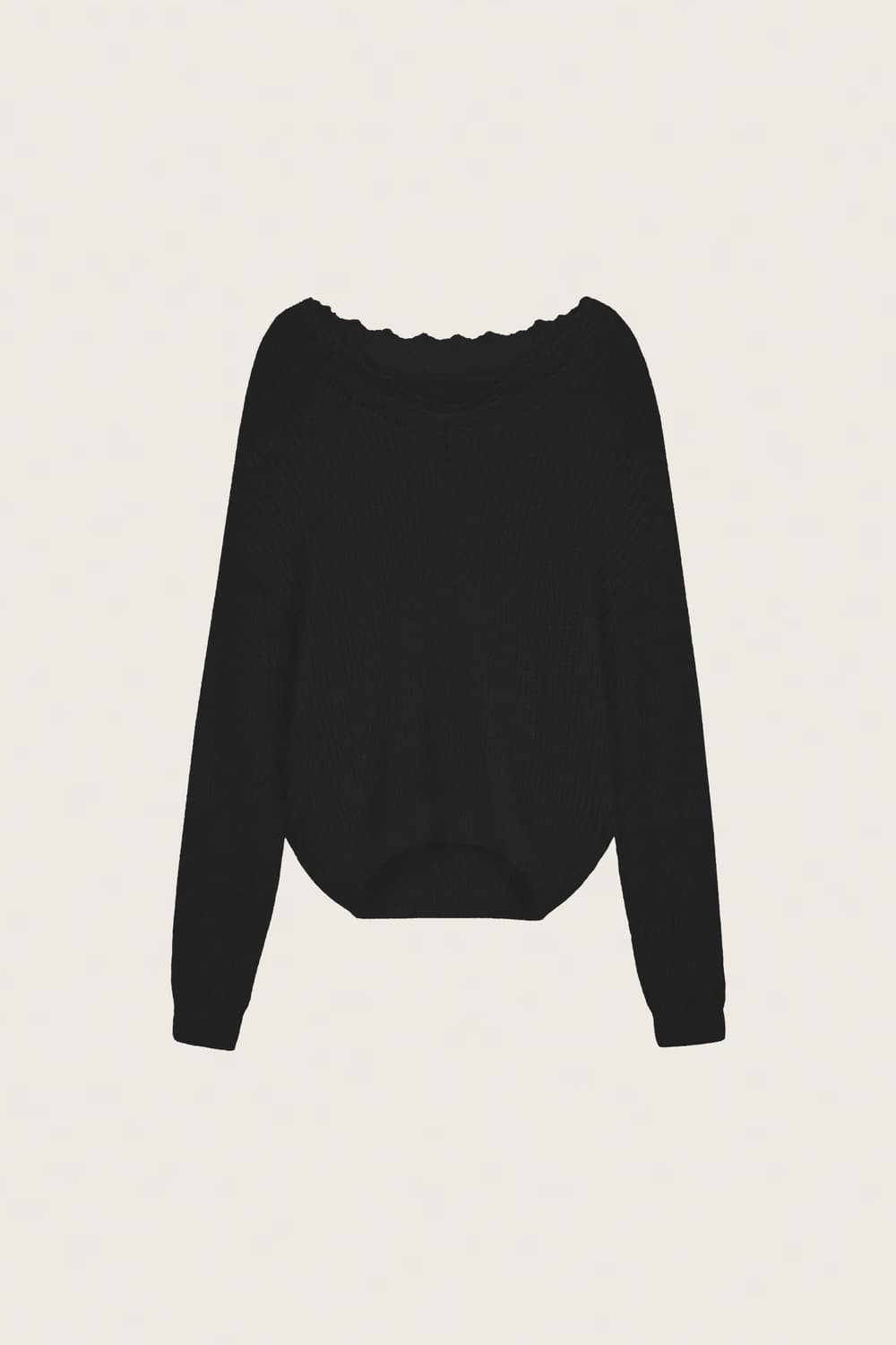 클리시어 브러쉬 레이스 오프솔더 니트 상품이미지1